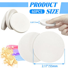 MotBach white round sponge sized 55mm for precise eye area application