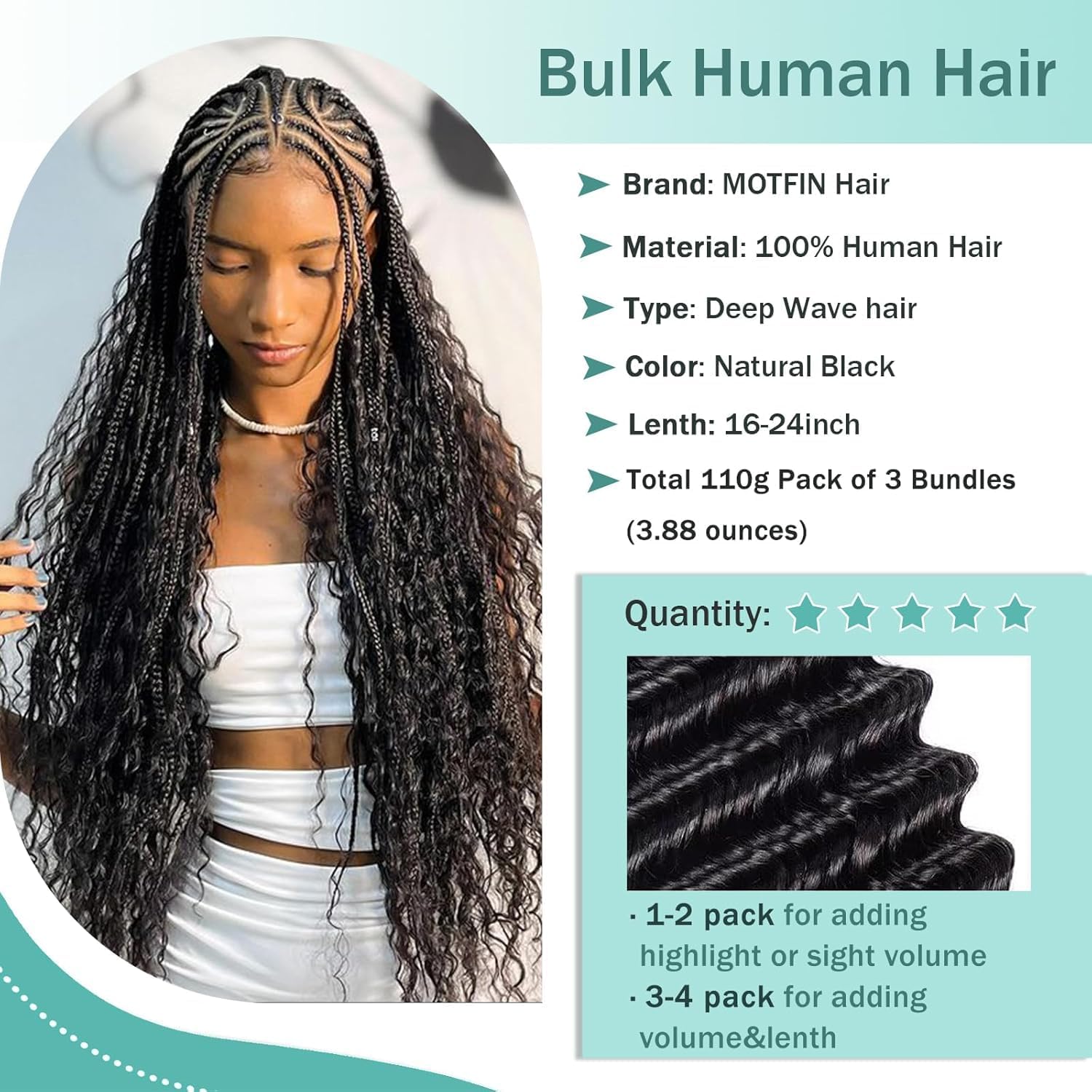 MOTFIN balayage ombre curly braid hair for seamless color blend