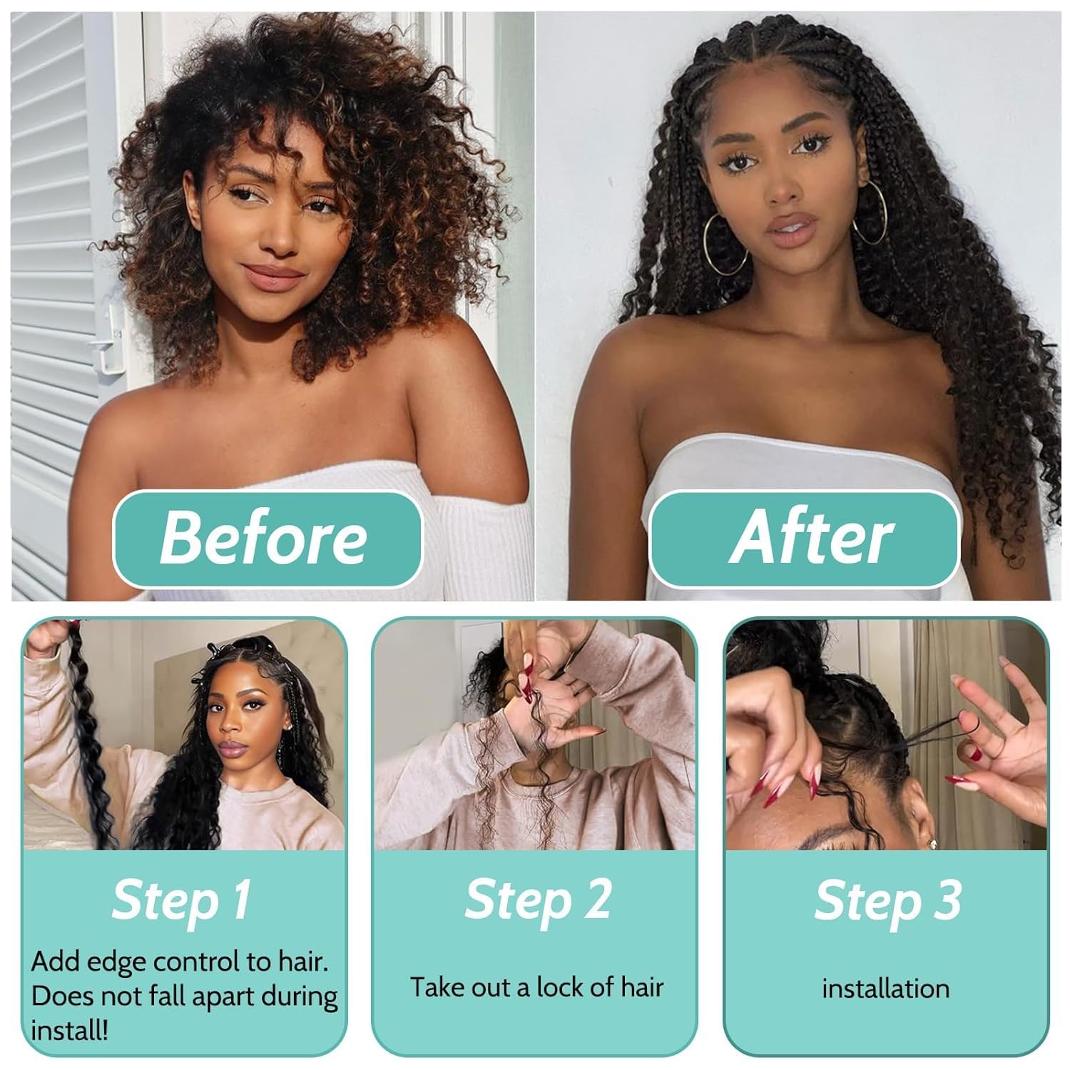 MOTFIN boho loc goddess box braids hair ready for protective styles
