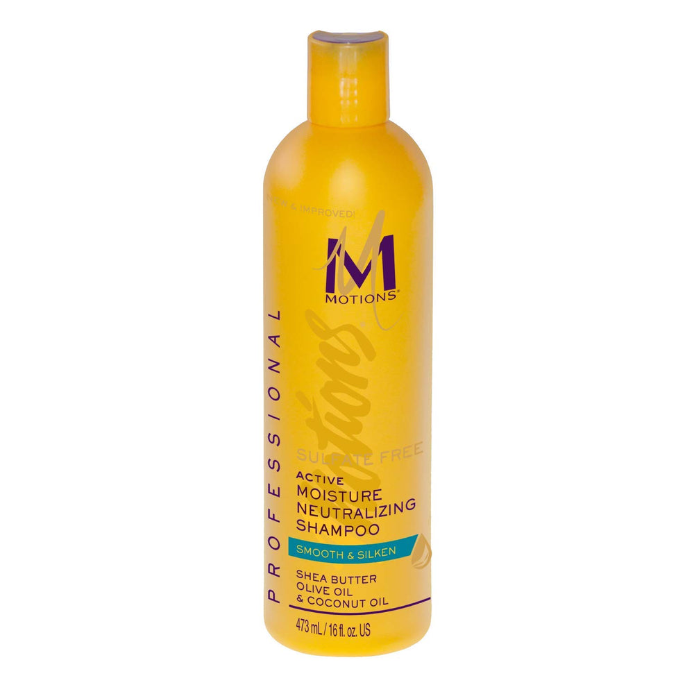 Motions Pro Champú Neutralizante, botella frontal, limpieza suave para el cabello.