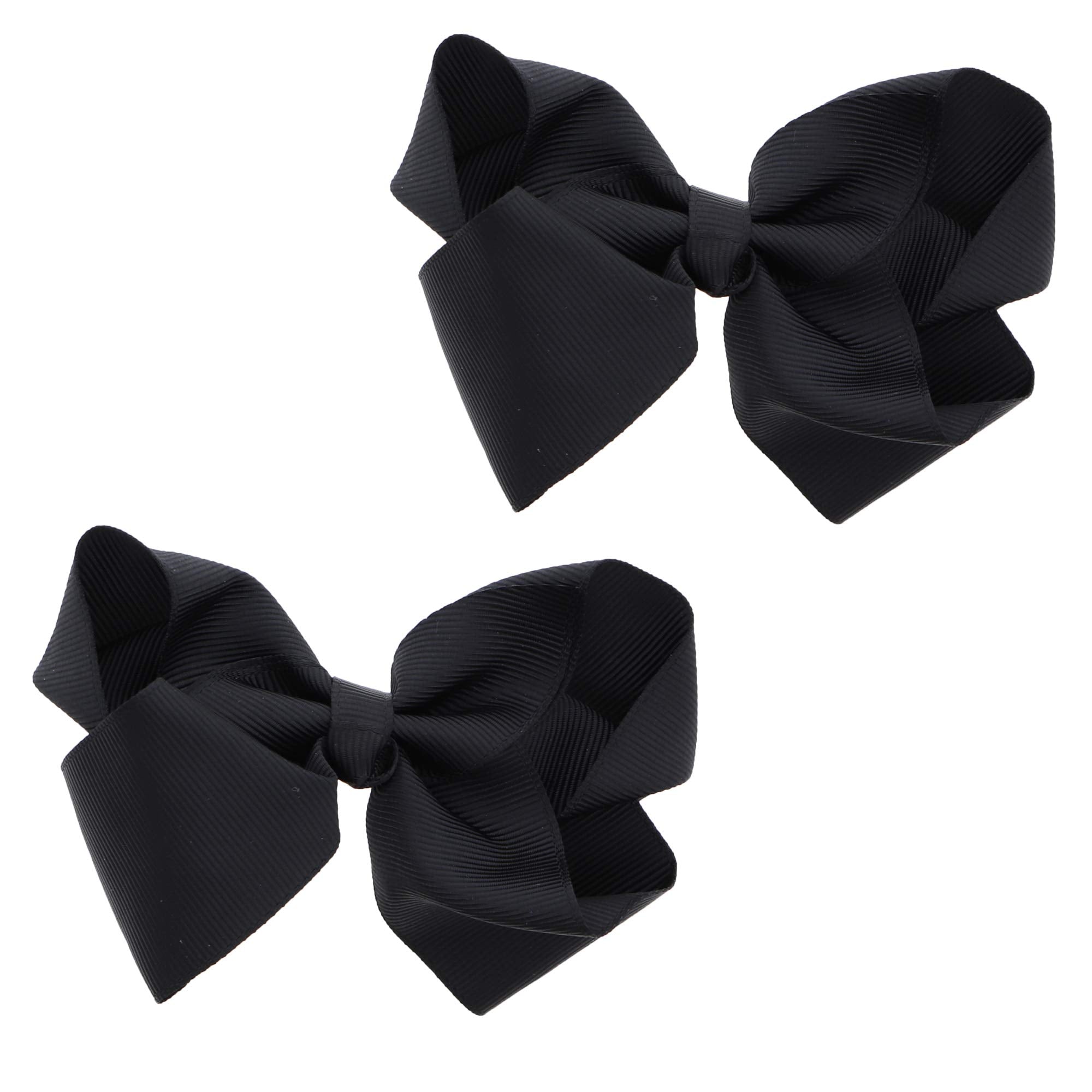 Motique 3-inch grosgrain bow clip in black for everyday wear.