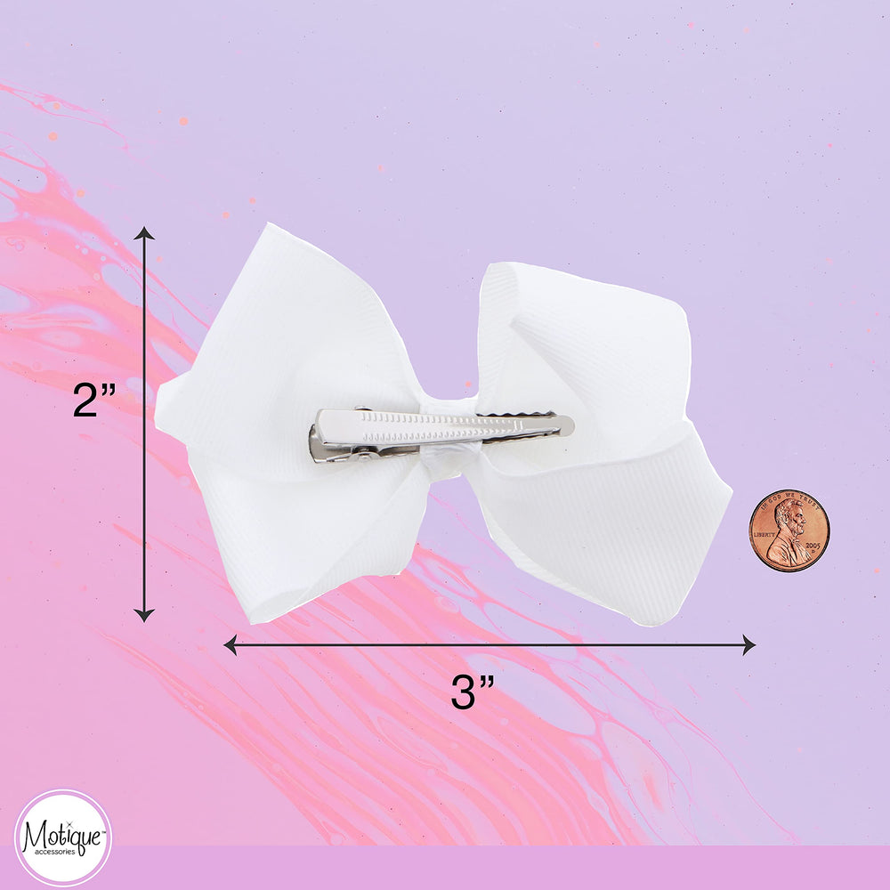 Motique Accessories 3 inch grosgrain bow clips ideal for weddings and parties.