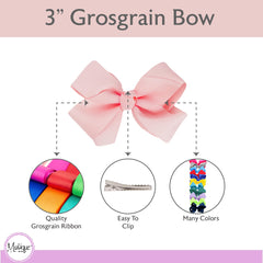 Motique 3 inch bow clip on hair for cheerful outfits and easy styling
