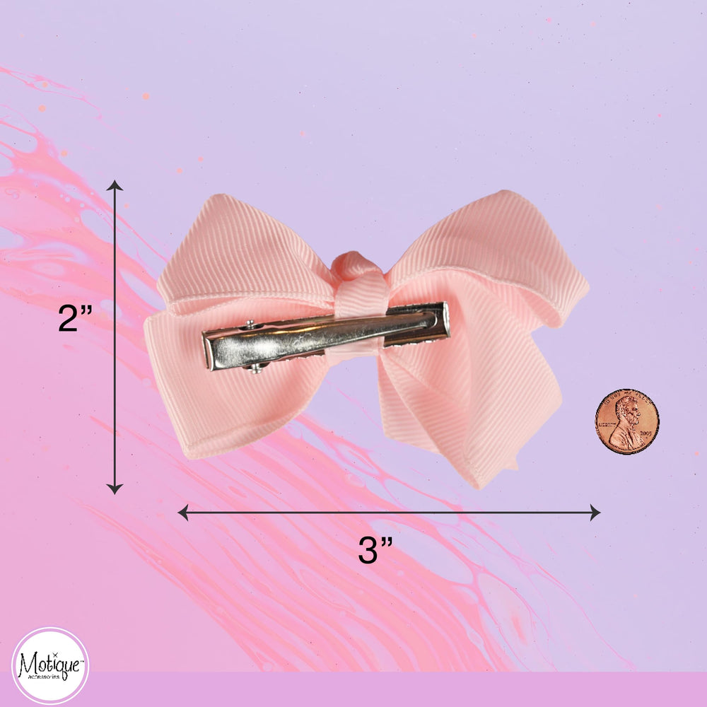 Motique light pink bow clip set, perfect gifting option for little girls