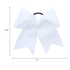 Motique White Jumbo Bow Pony with Tails, back view, long tails flutter for festive flair.