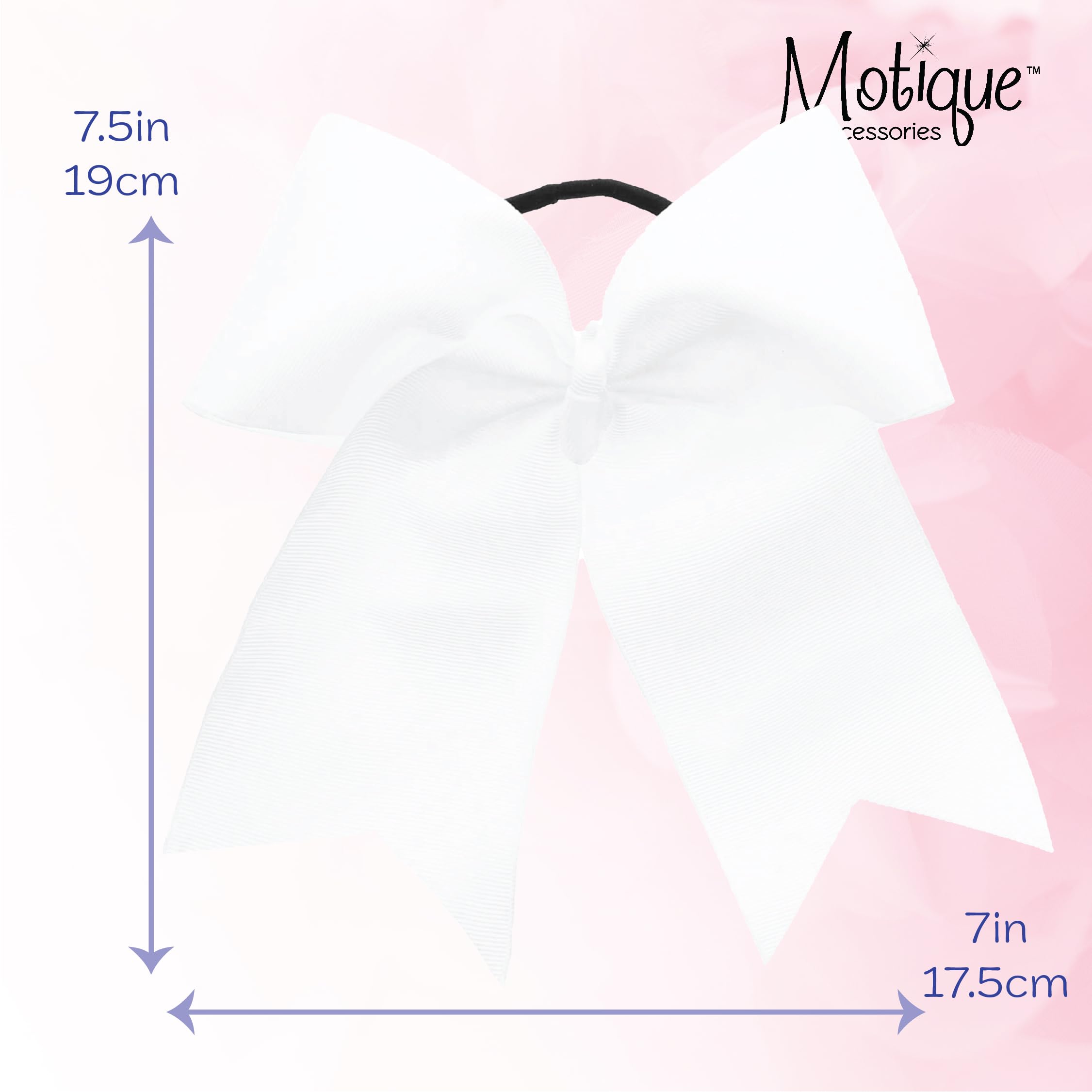 Motique White Jumbo Bow Pony with Tails, gift-ready box, ideal stocking stuffer or present.