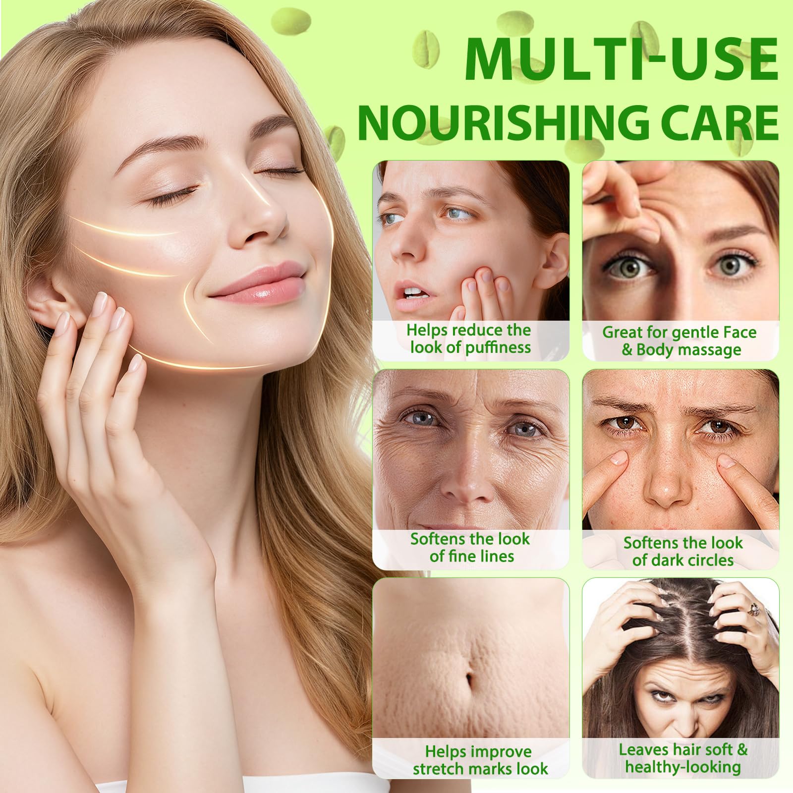 Moulis Green Coffee Oil body massage ideal for cellulite-prone areas.