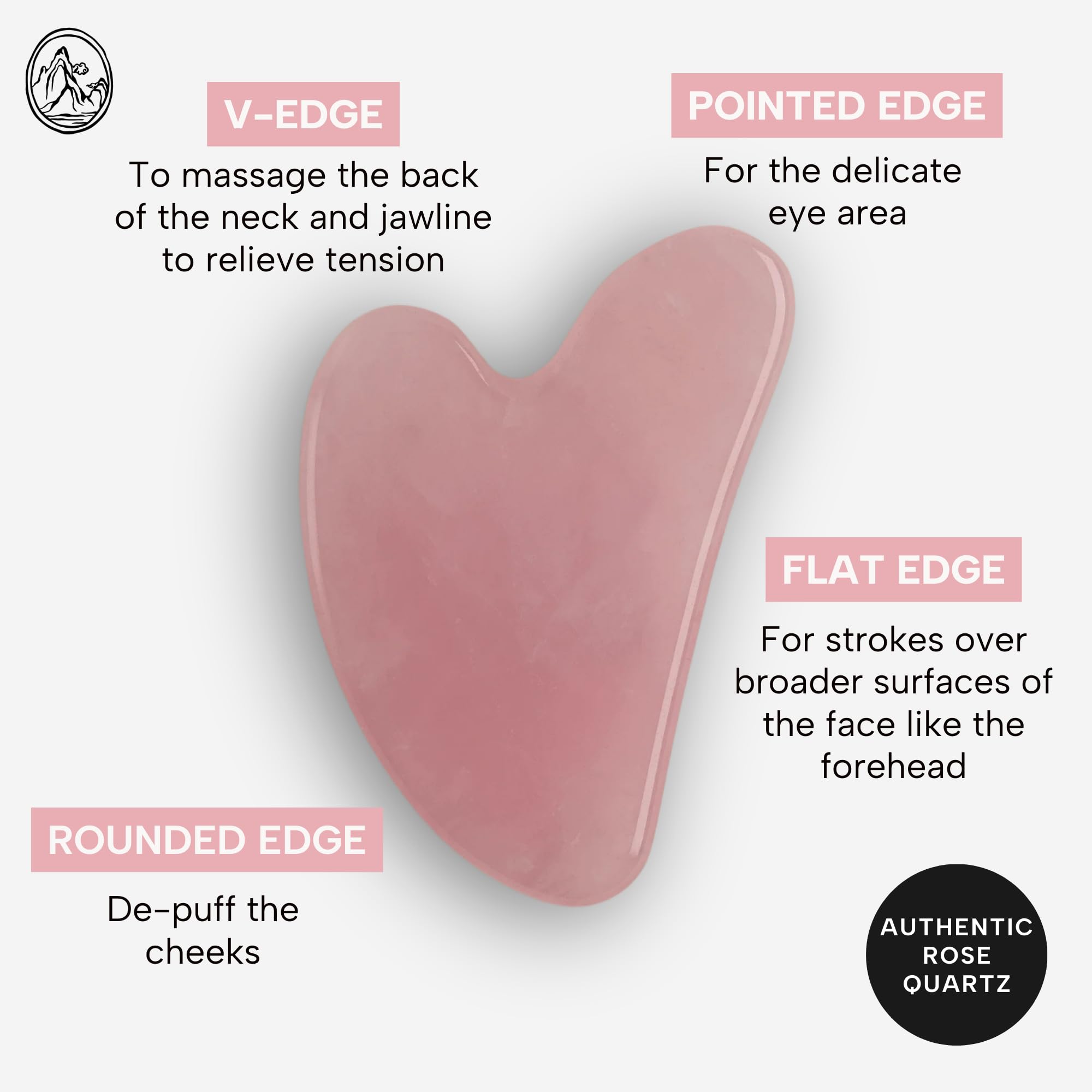 Mount Lai Rose Quartz Gua Sha under-eye massage easing puffiness