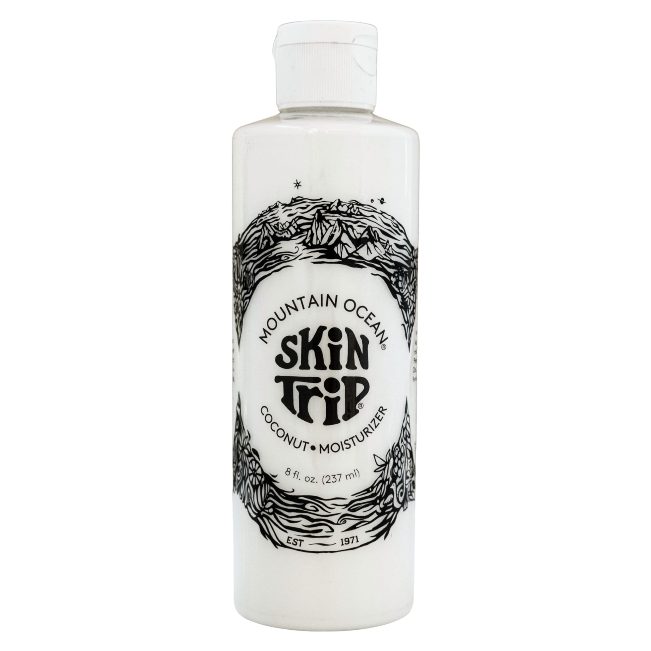 Mountain Ocean Skin Trip: botella de loción con coco para hidratación ligera y rápida.