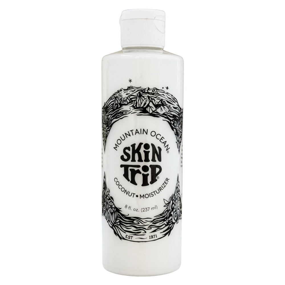 Mountain Ocean Skin Trip: botella de loción con coco para hidratación ligera y rápida.
