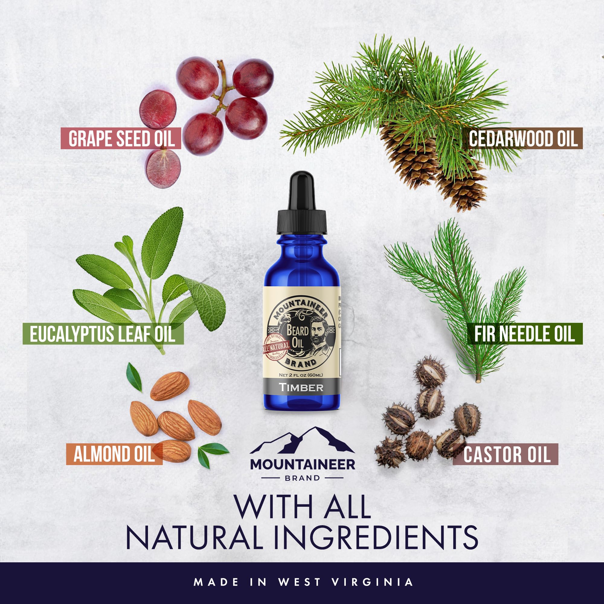 Travel friendly 2 oz packaging Mountaineer Brand beard oil