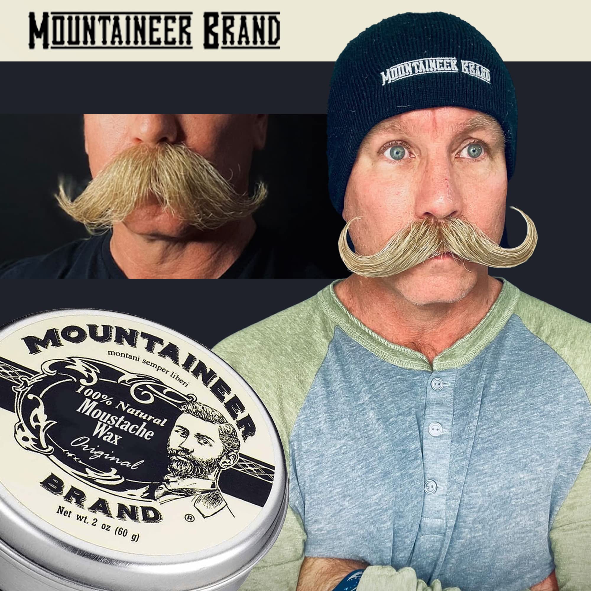 Application scene showing smooth, even apply for refined mustache styling