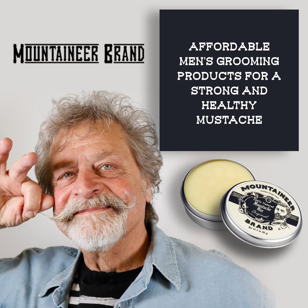 Product finished look with neat, conditioned mustache and subtle shine