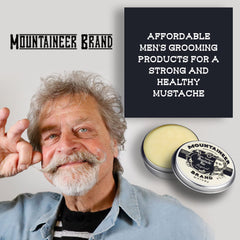 Product finished look with neat, conditioned mustache and subtle shine