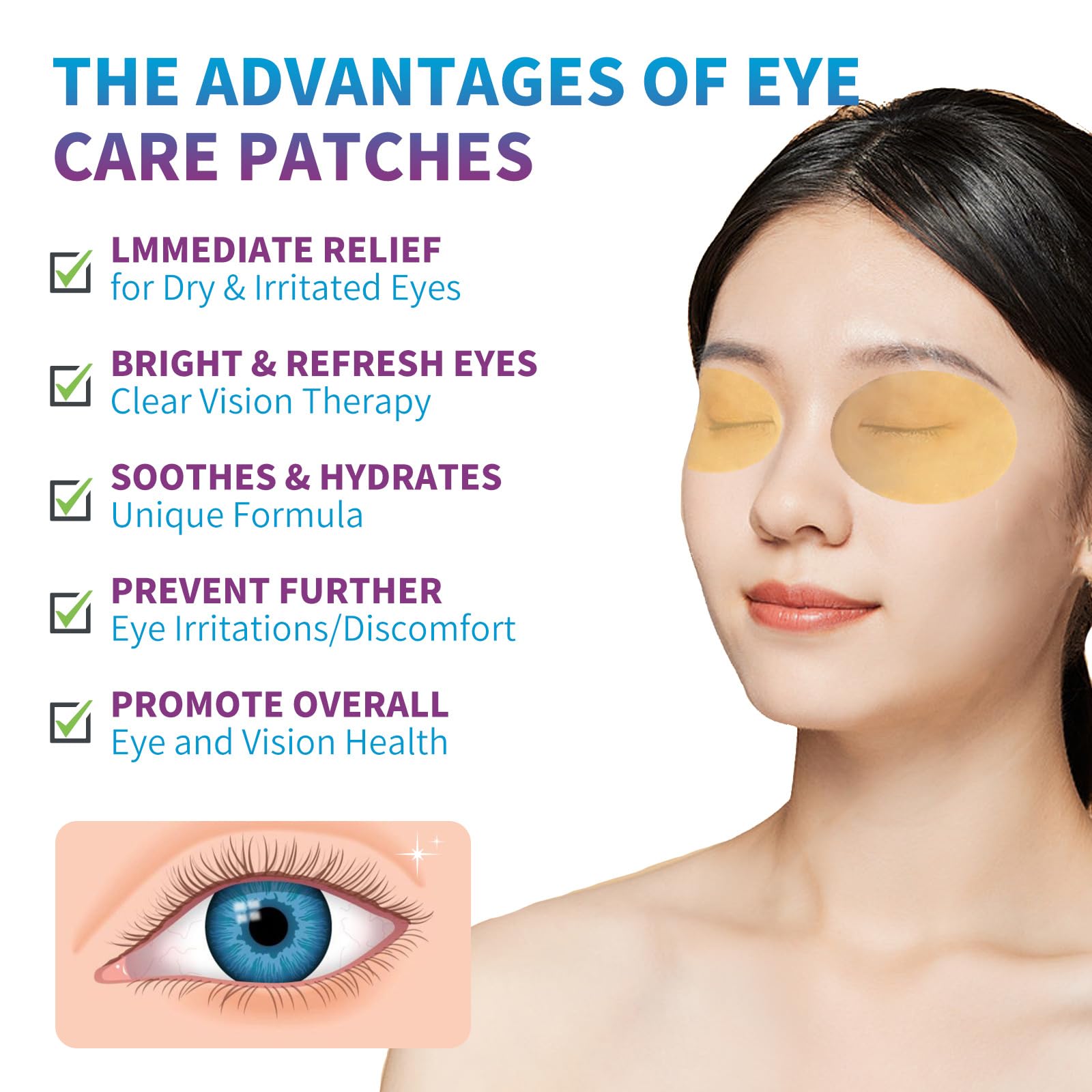 MOXJIN Parche Ojos Textura Suave: sensación sedosa al aplicar y confort duradero
