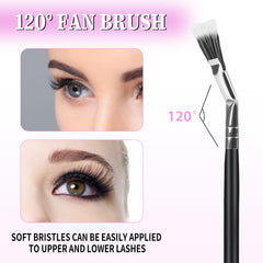 Mozeat Lens angled fan brush with 120-degree design ensures even mascara distribution.