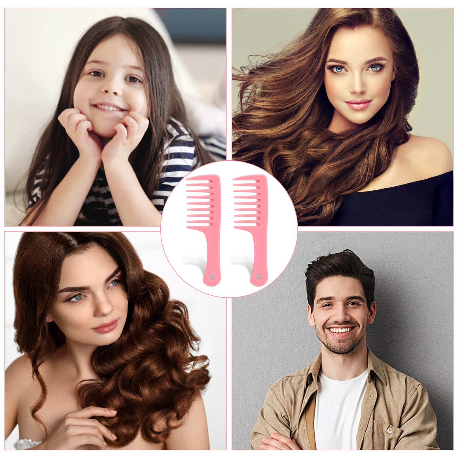 Mozeat Lens lightweight pink detangling comb for daily use.