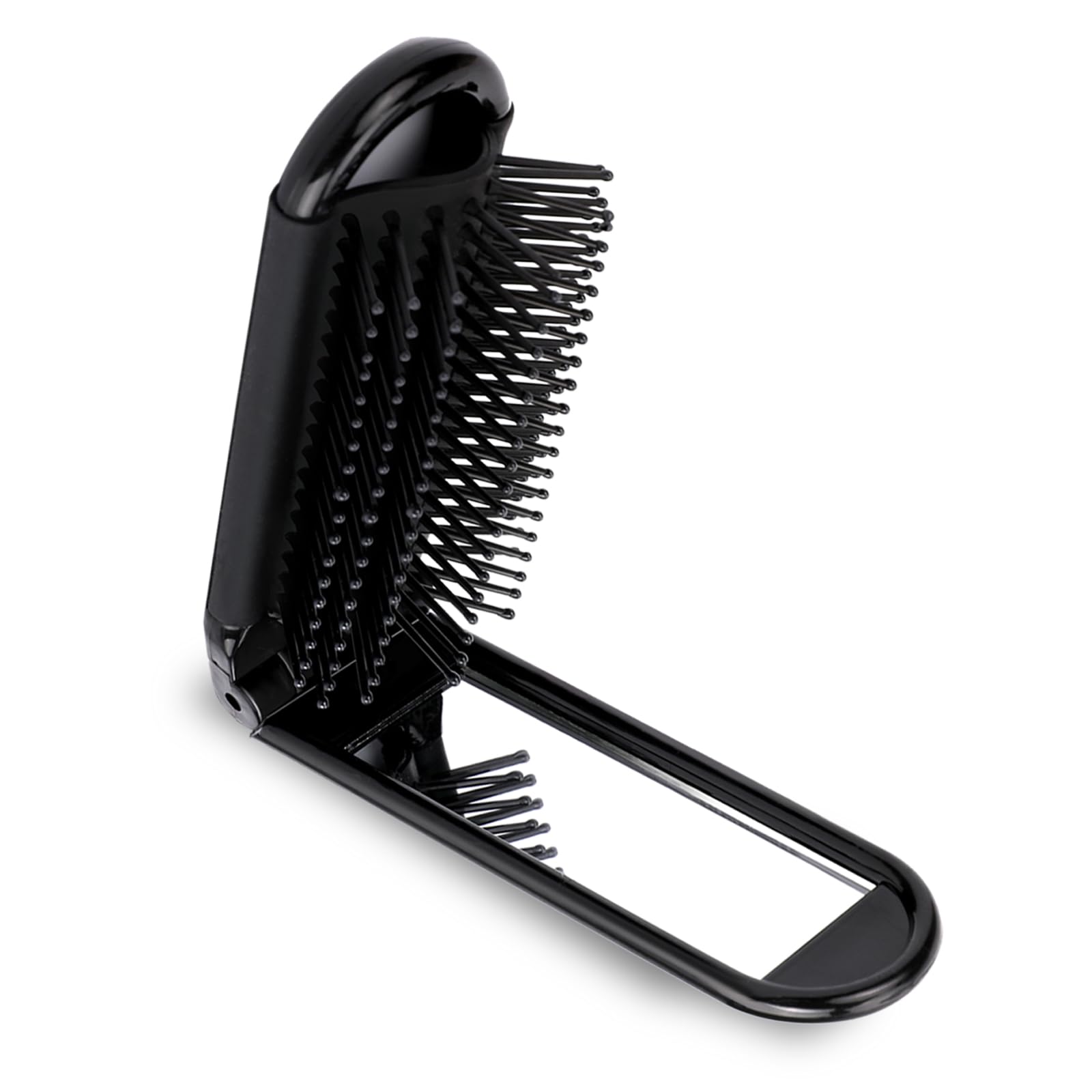 Mozeat Lens folding brush with mirror for on-the-go grooming.