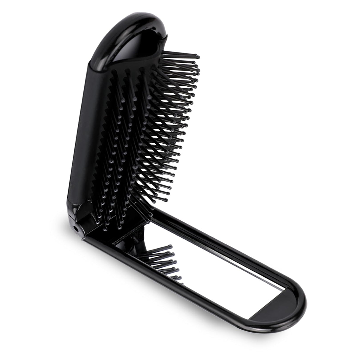 Mozeat Lens folding brush with mirror for on-the-go grooming.