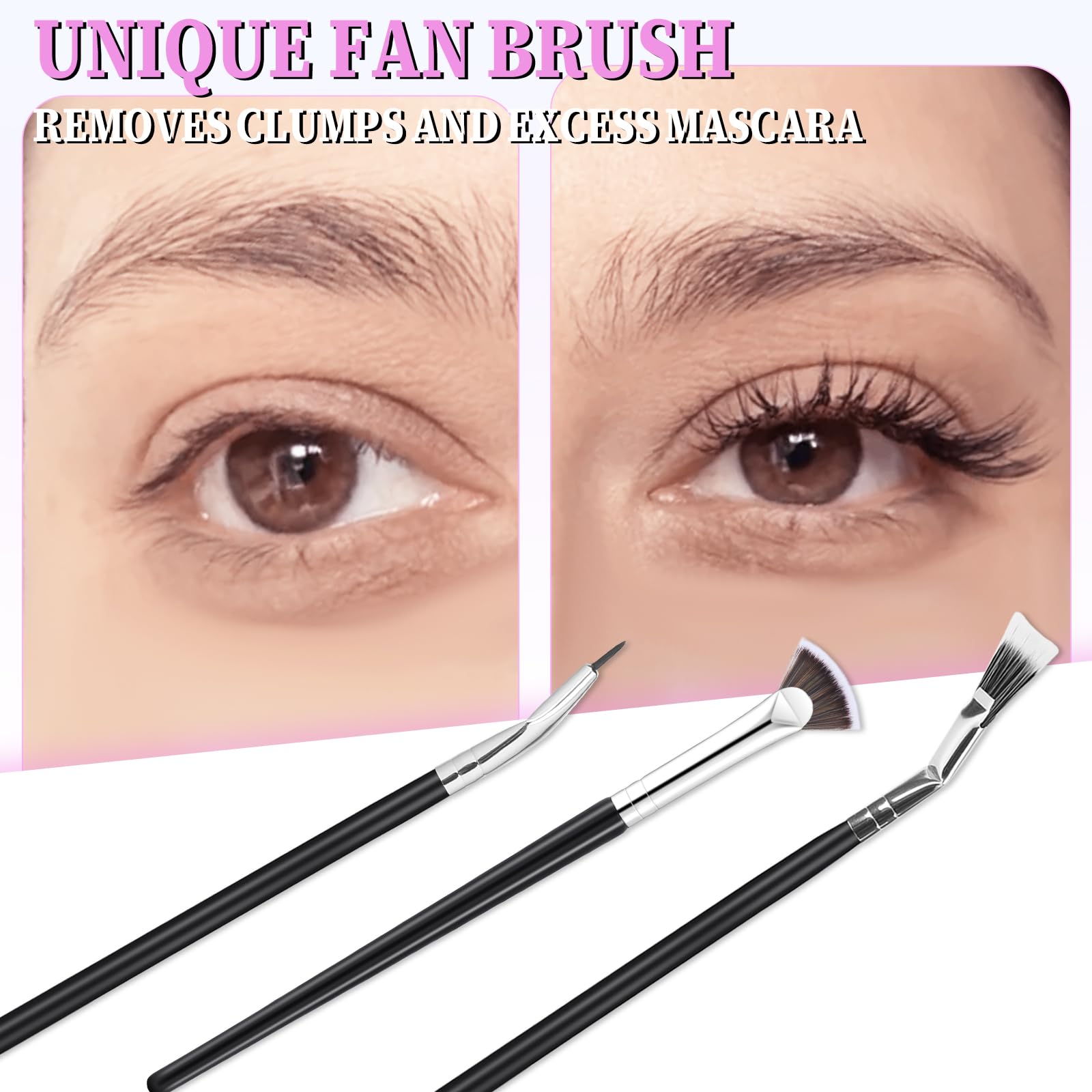 Mozeat Lens small flat mascara fan brush reaches every lash for natural lift.