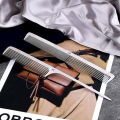 Mozeat Lens stainless steel comb with metal pick detail for precise parting