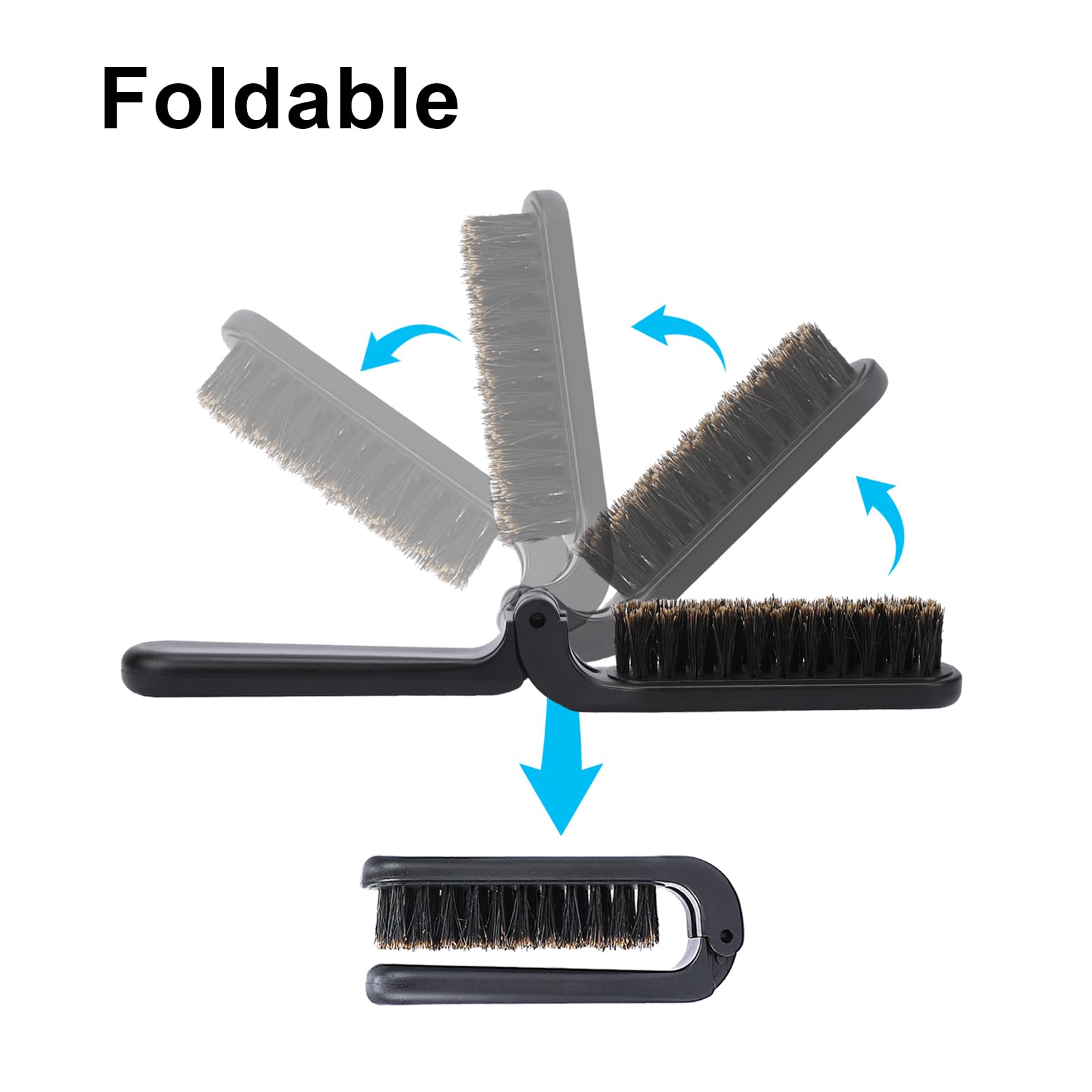 Mozeat Lens travel folded brush fits in pocket for on-the-go grooming.