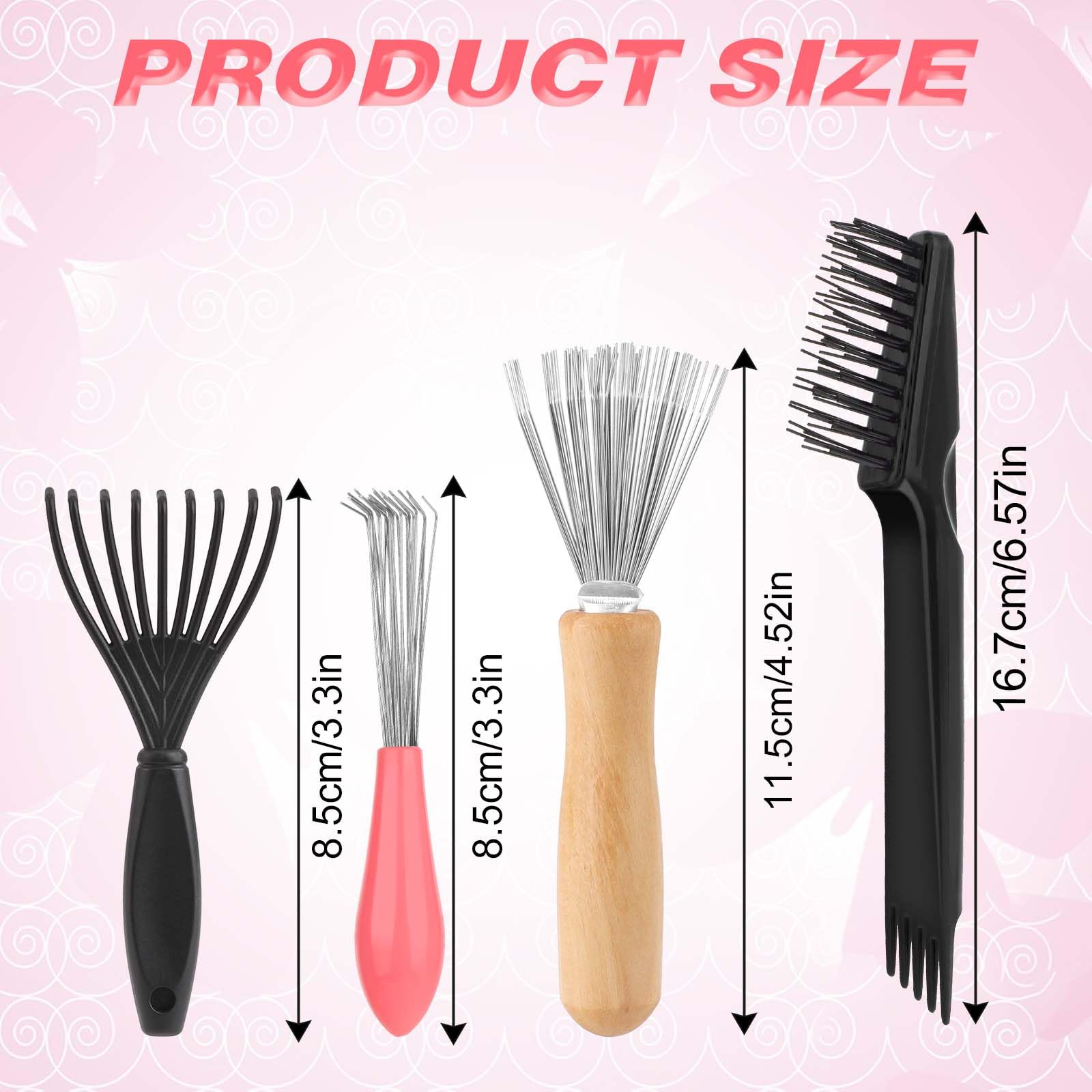 Mozeat Lens wooden cleaning rake removes debris from bristles.