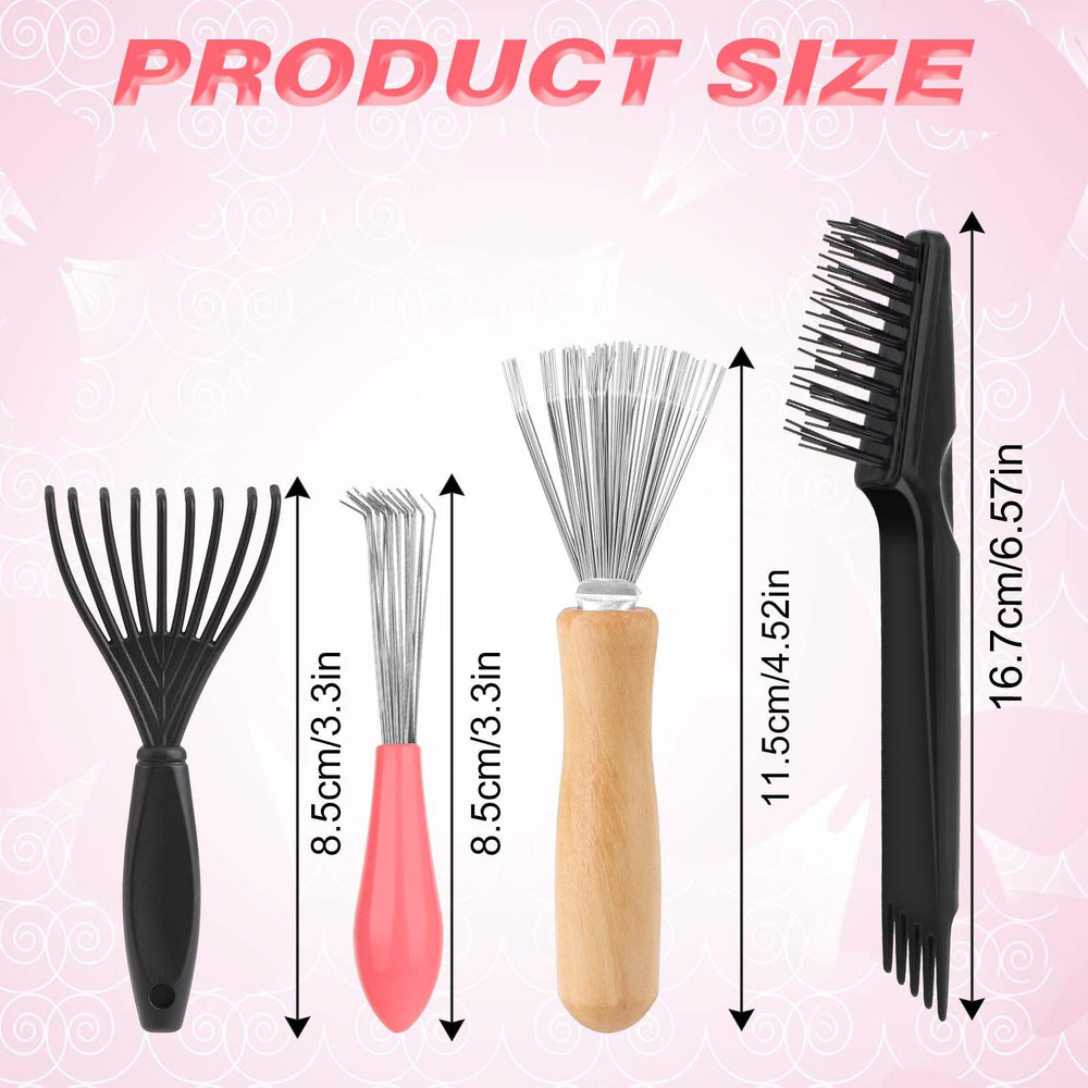 Mozeat Lens wooden cleaning rake removes debris from bristles.
