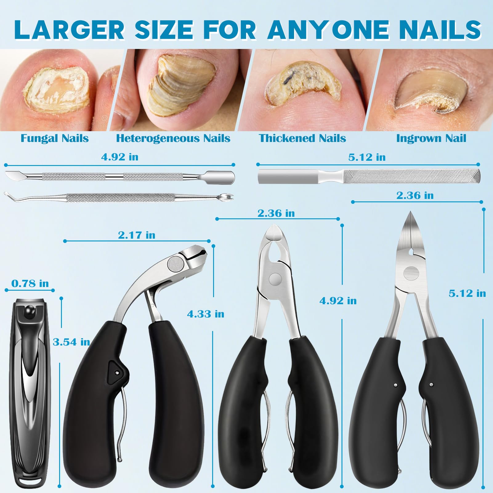 Nail file and lifter tools included in MPKDZNE kit