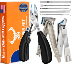 MPKDZNE 8-in-1 wide-jaw clipper set with swivel head for thick nails
