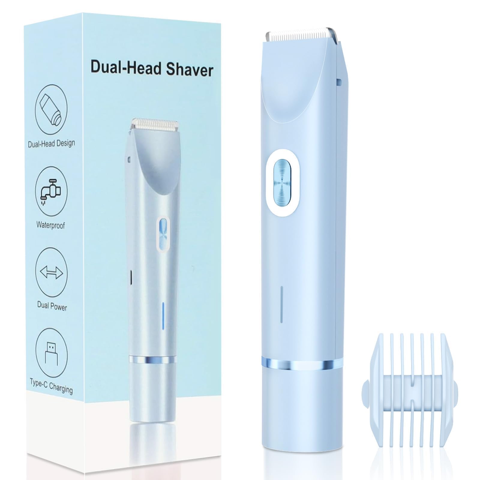 Mpotmiy 2-in-1 bikini trimmer dual-head for versatile at-home grooming.