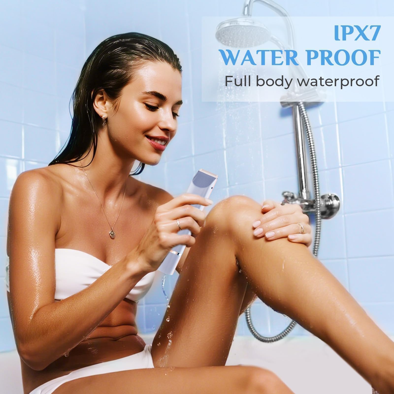 Mpotmiy floating-curved-blade adapts to body contours for safe trimming.