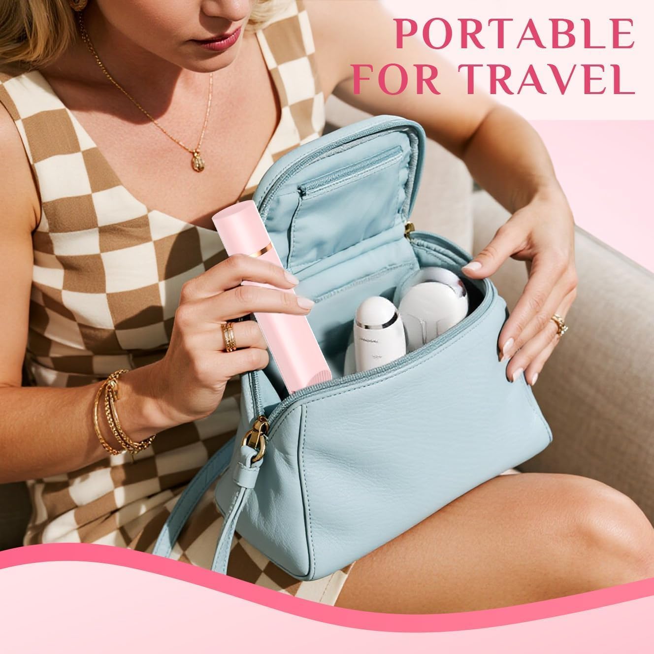 Mpotmiy compact design makes it travel-friendly for on-the-go grooming.