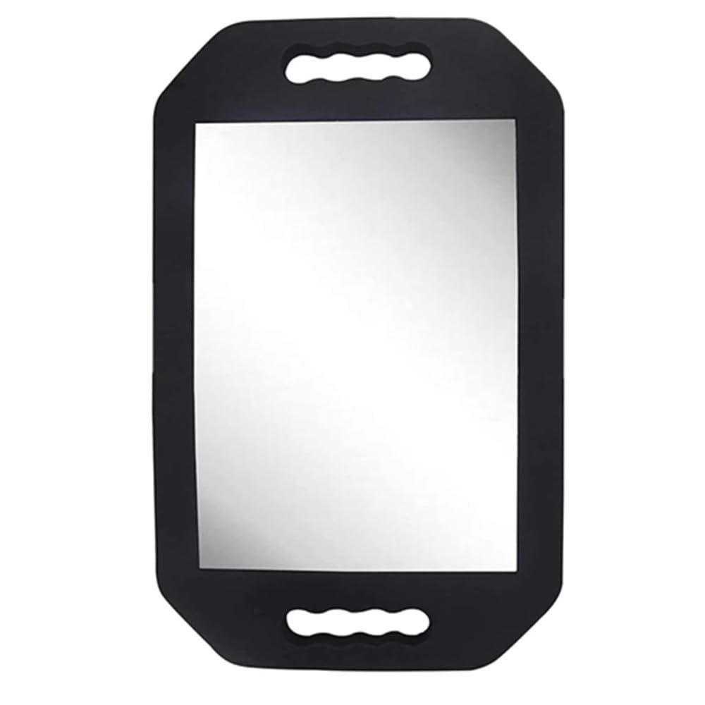 mpowtech double handle mirror large view offers a broad angle for precise haircut checks