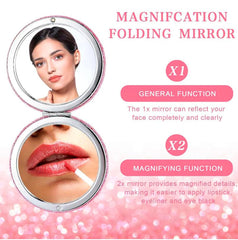 mpowtech palm-size mirror fits in hand for quick touchups