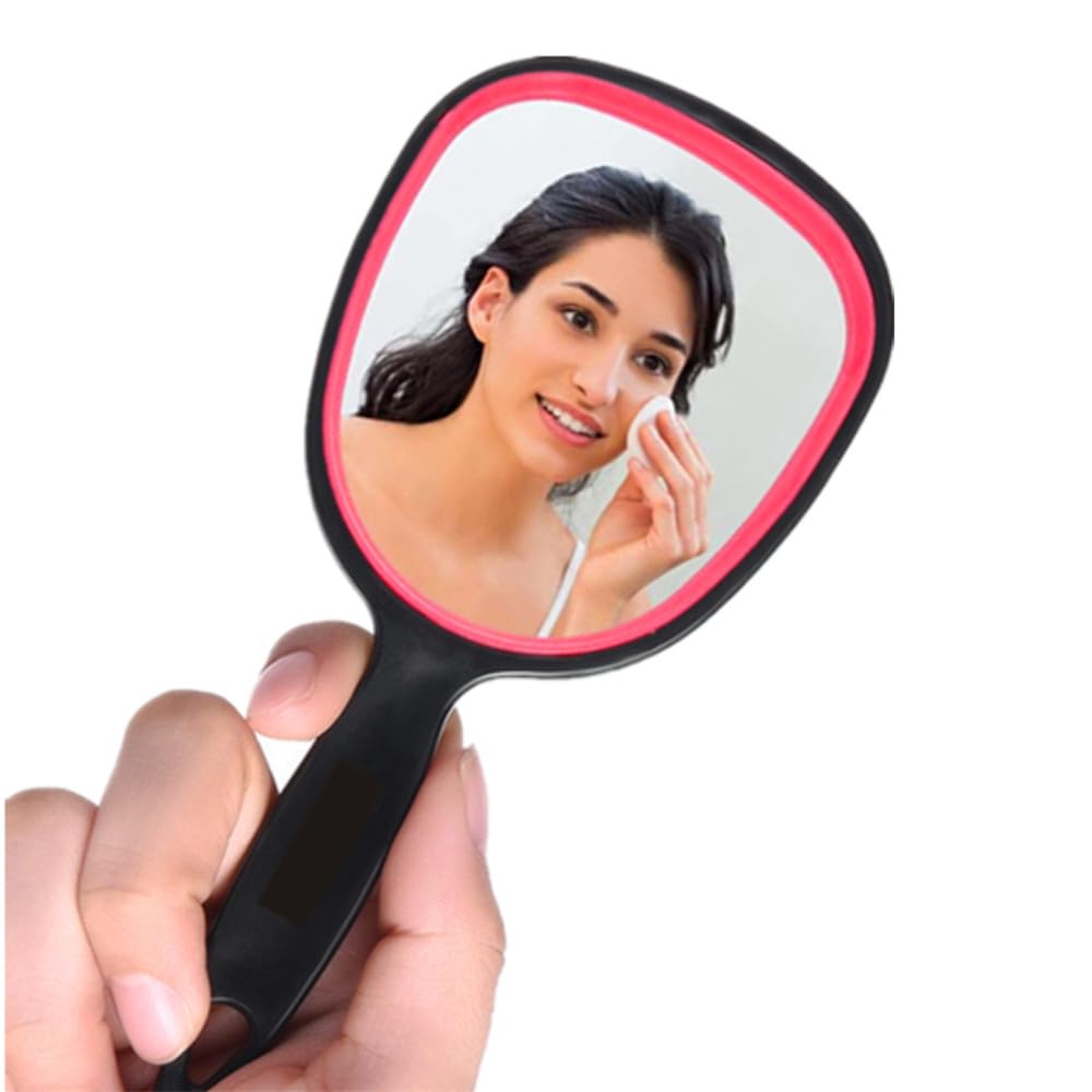 mpowtech small mirror with handle – back view shows slim, portable design for travel.