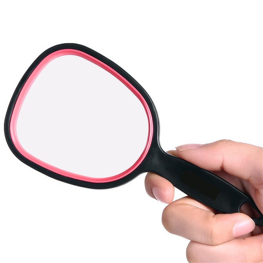 mpowtech small handheld mirror with handle – front view for accurate makeup checks.