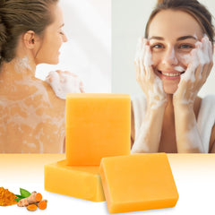 MR.A: jabón cúrcuma con miel y vitaminas para hidratación.