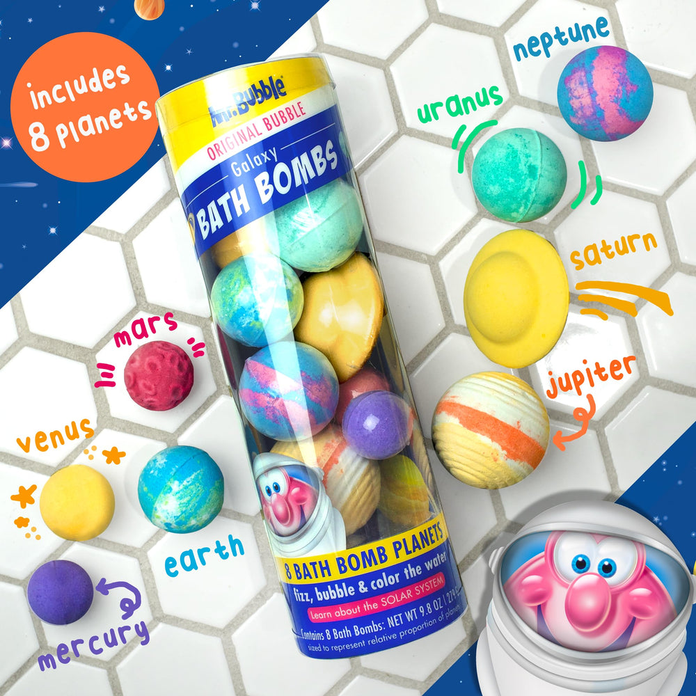 Mr. Bubble Galaxy bomba de baño Venus con colores vivos y aroma a chicle