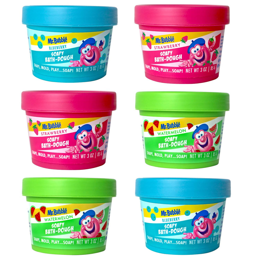 Mr. Bubble pack seis masas de baño: juego creativo y limpieza suave.