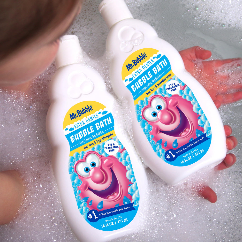 Apto para toda la familia, desde adultos hasta bebés, con Mr. Bubble.