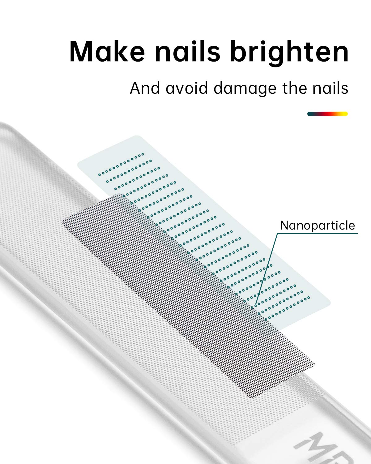 MR.GREEN Washable nail file rinsed under running water for easy cleaning.