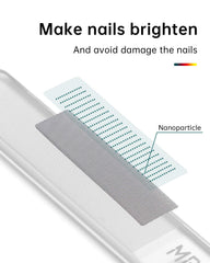 MR.GREEN Washable nail file rinsed under running water for easy cleaning.