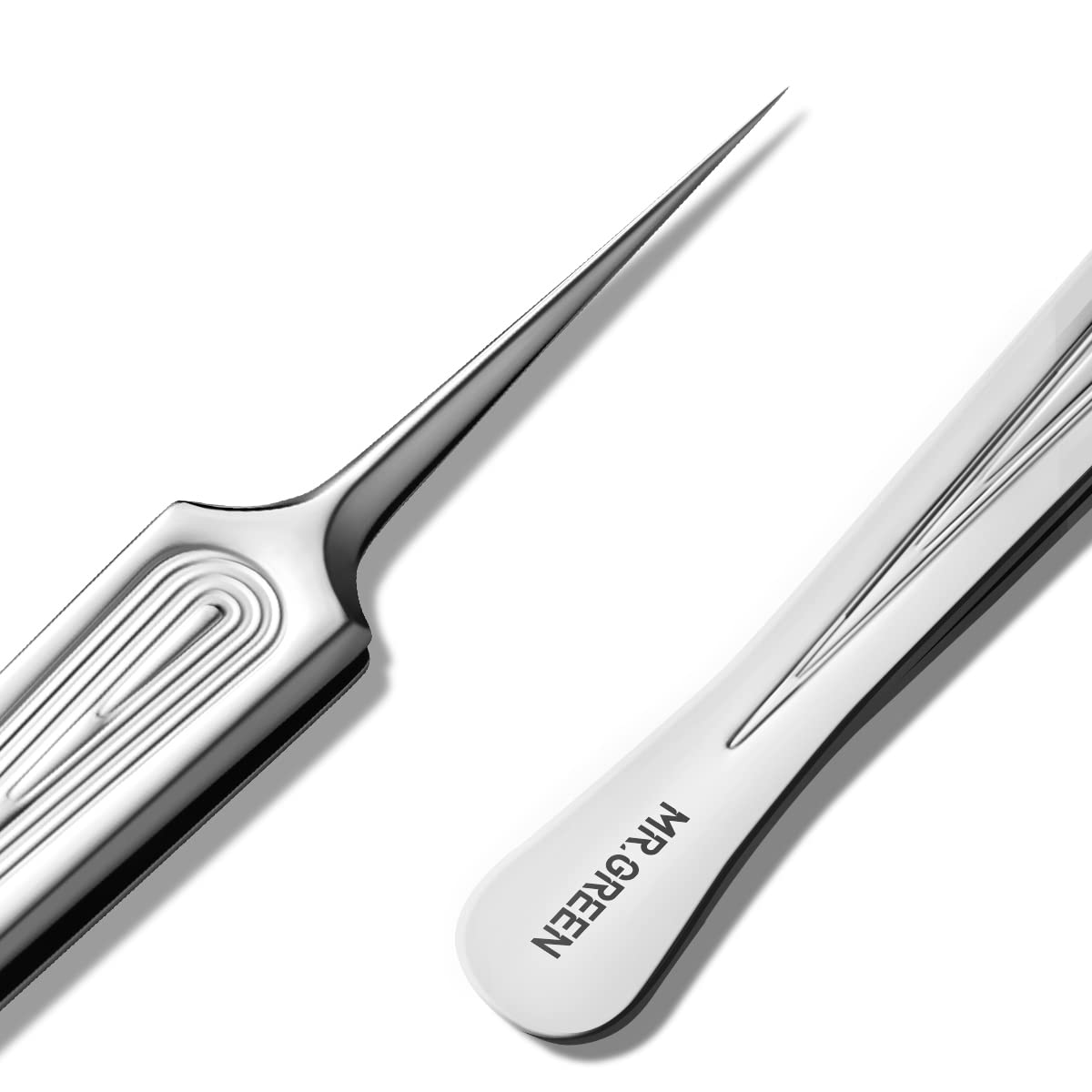 MR.GREEN ingrown-hair tweezers with needle-nose tips for precise hair removal.