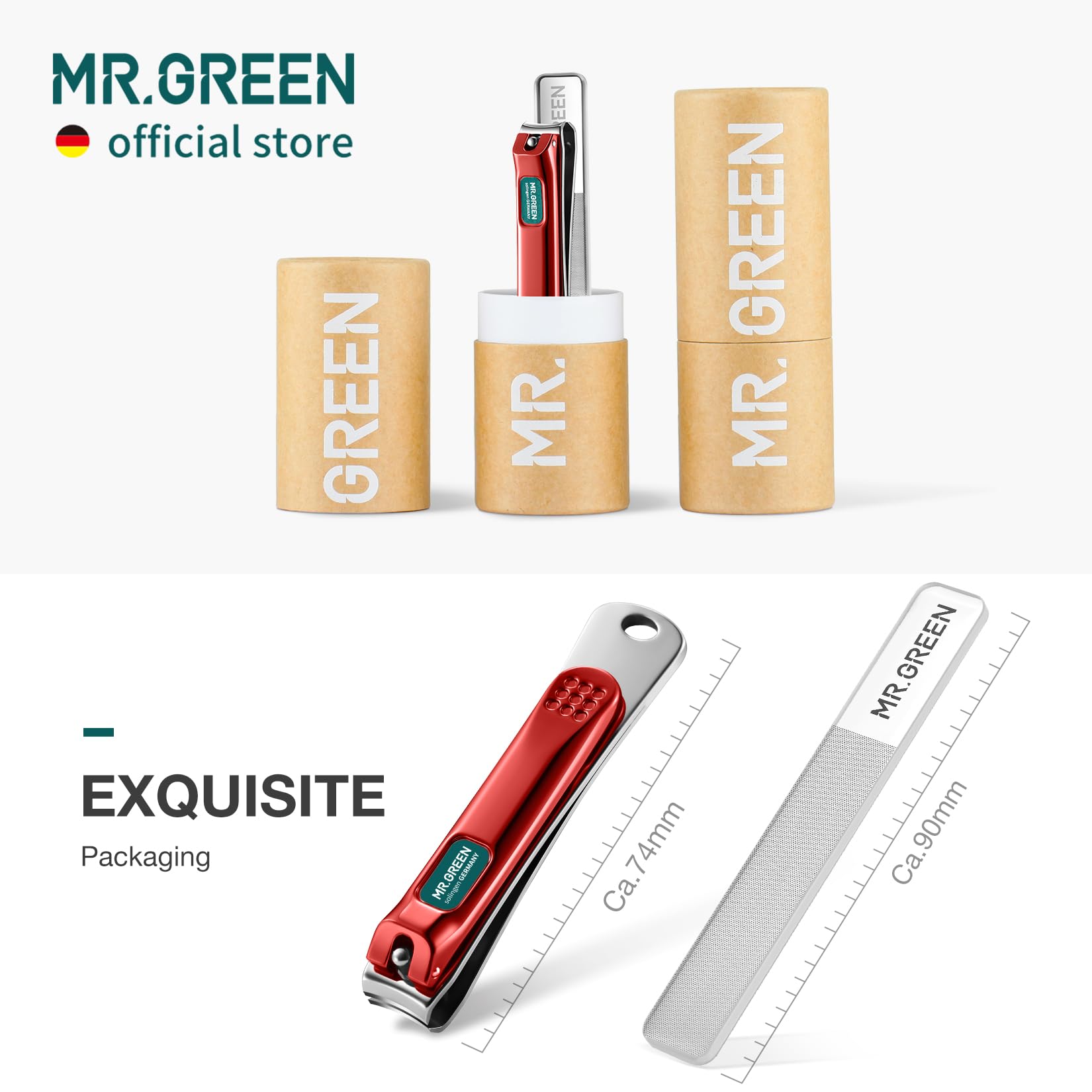 MR.GREEN glass file included for finishing and smoothing