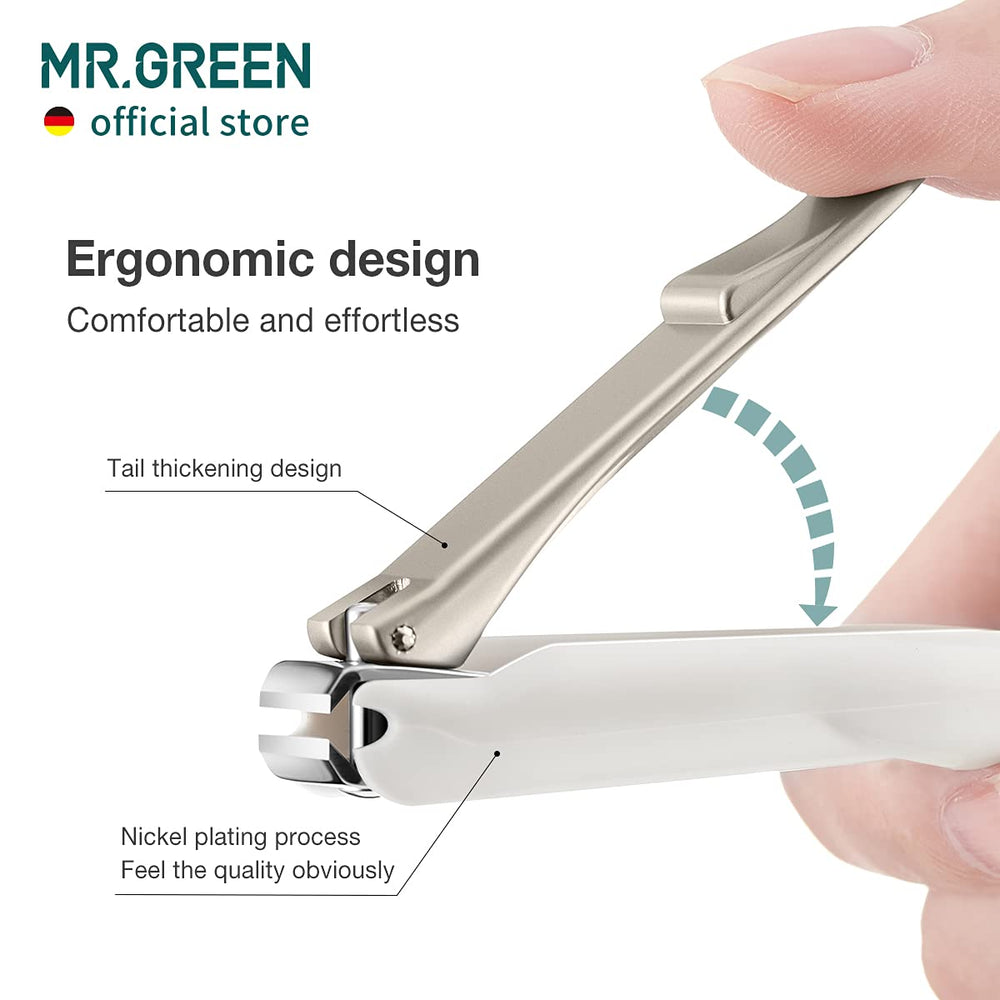 MR.GREEN nickel-plated nail clipper offers rust resistance and premium feel.