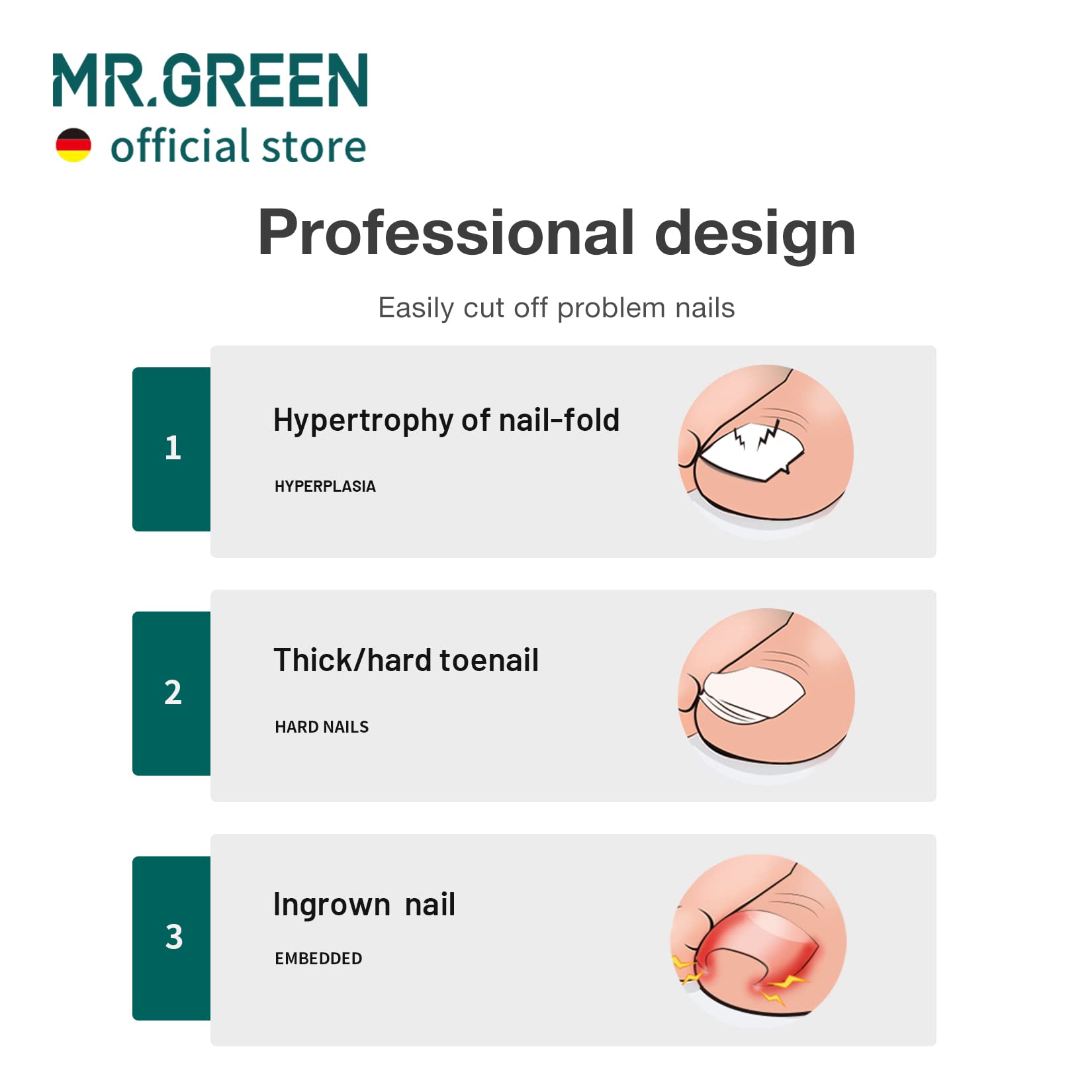 MR.GREEN lightweight handle enables comfortable one-handed use.