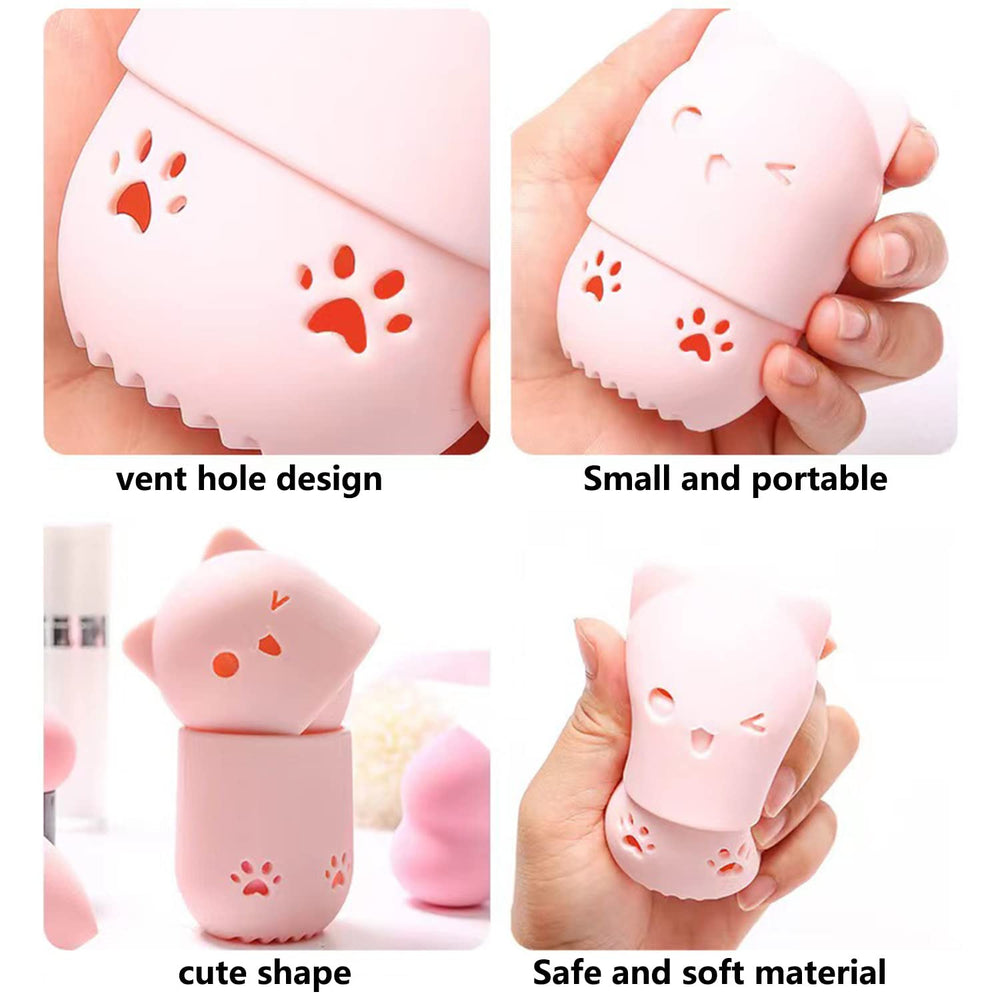 MR LION beauty sponge blender in pink and purple for smooth makeup application.