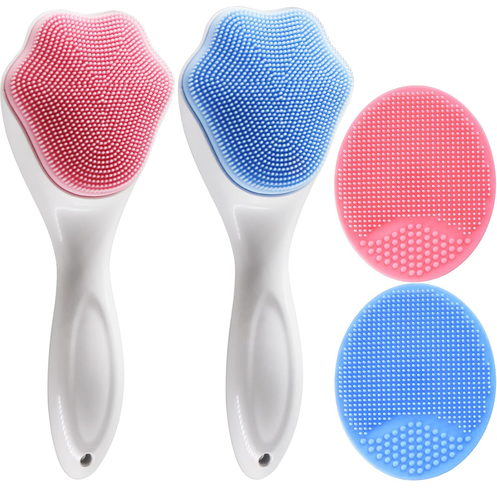 MR LION silicone face scrubber with handle for gentle daily cleansing.