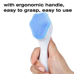MR LION silicone face scrubber with suction cup for stable cleansing.